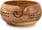 Acacia Wood Yarn Bowl Holder,Hand Carved Yarn Bowls for DIY Knitting Crocheting Accessories (7" x 7" x 4")